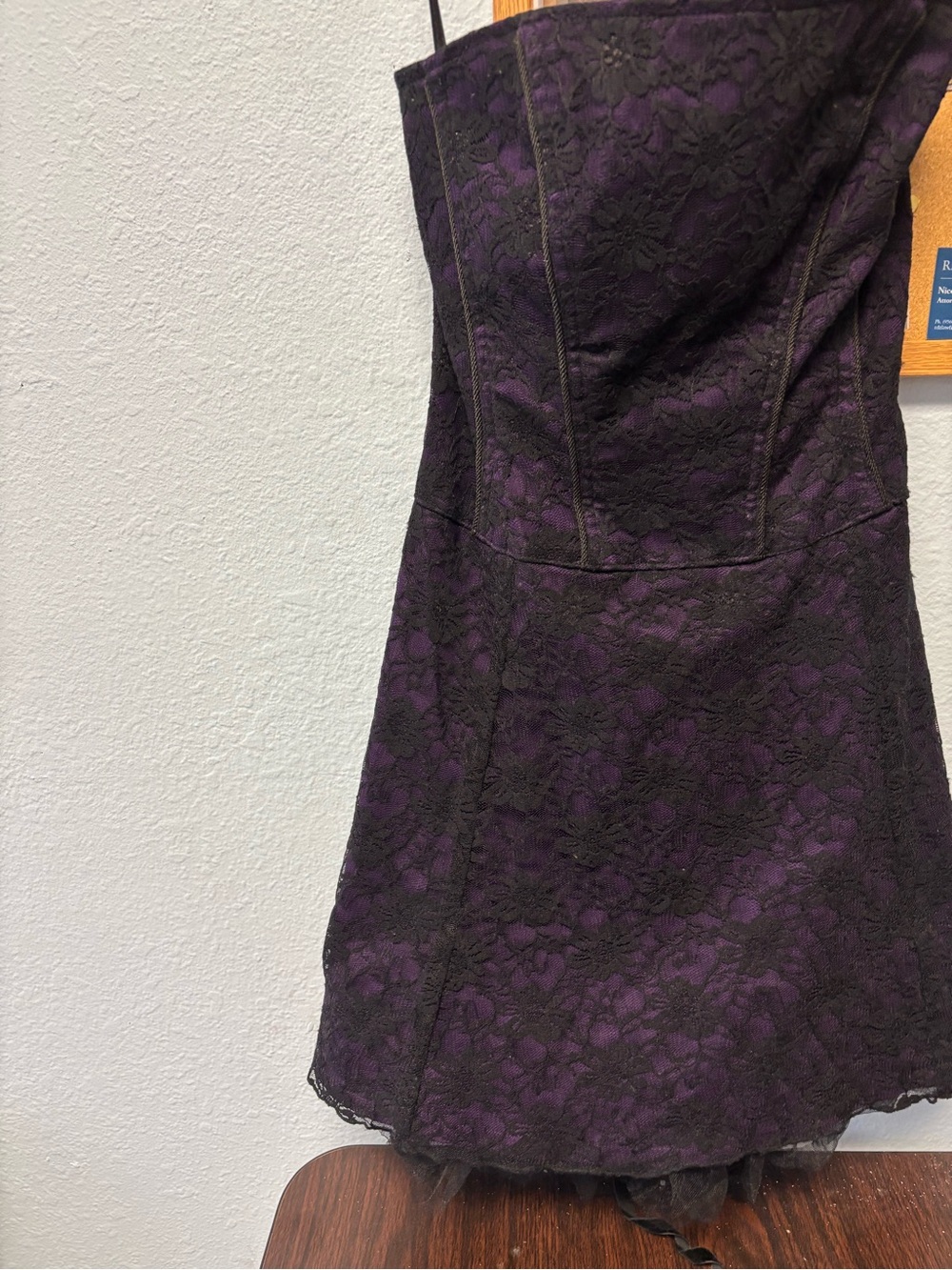 Tripp NYC Black Lace Overlay Purple Mini Dress TuTu steam punk witchy goth black